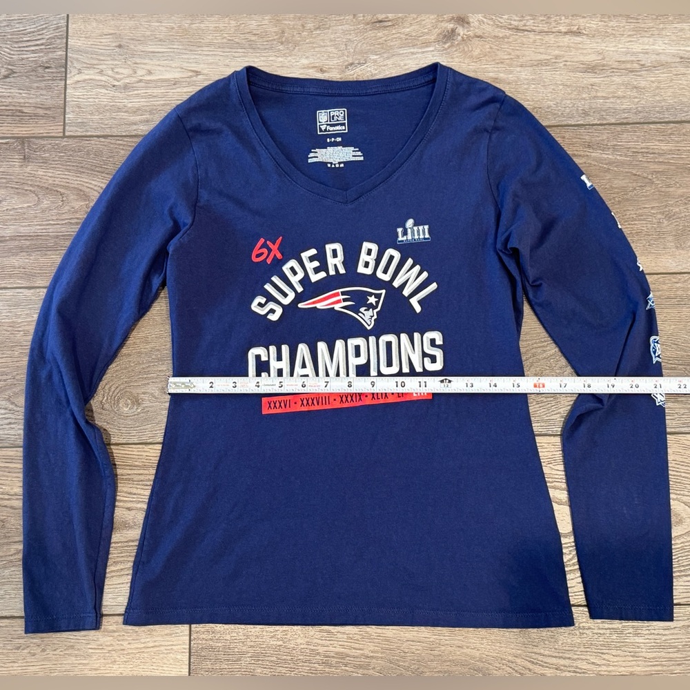 Fanatics NFL 2019 New England Patriots 6x Super Bowl LIII Champions T-Shirt - Picture 4 of 9